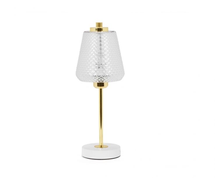 Lámpara de mesa dorada y blanca Elisabeth