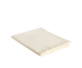 Mantel de lino blanco con flecos 140x200