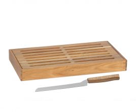 Tabla para Cortar pan de madera de acacia con cuchillo