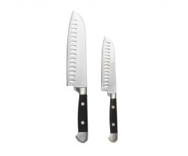Set de 2 cuchillos Santoku de acero inoxidable
