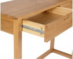 Consola de madera de roble y cajones con rieles