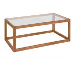 Mesa de centro de cristal y madera