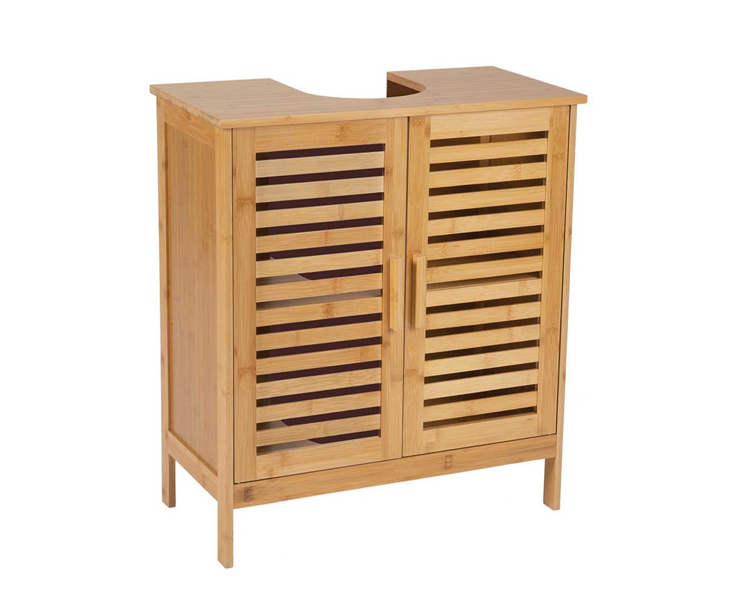 Mueble bajo Lavabo nórdico marrón de bambú para Cuarto de baño Basic 