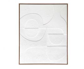 Cuadro abstracto contemporáneo blanco Tahití