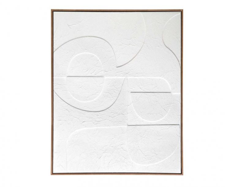 Cuadro abstracto contemporáneo blanco Tahití