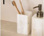 Ambiente Portacepillos de Cuarto de Baño de Mármol Blanco