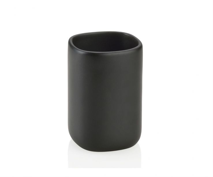 Dispensador negro de cerámica rectangular redondeado