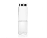 Botella de cristal redonda de 1 litro con boca ancha llena