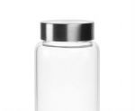 Detalle botella de cristal redonda de 1 litro con boca ancha vacía