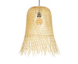 Lámpara de techo mediana de bambú natural deshilachado