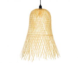 Lámpara de techo grande de bambú natural deshilachado