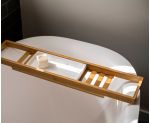 Bandeja laminada de bambú para bañera foto ambiente